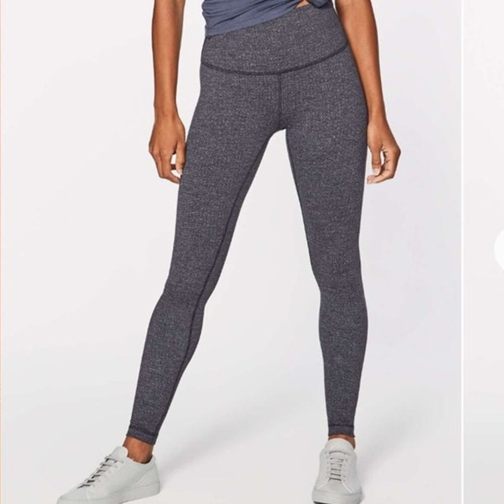 Lululemon Wunder Under Hi-Rise Tight 28" Luon Variegated Knit Black Heathered 6